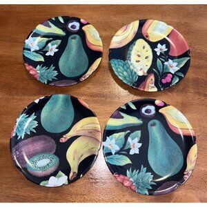 Vintage Rochard Limoges France Set 4 Demitasse Fruit Dishes Plates 5 1/4